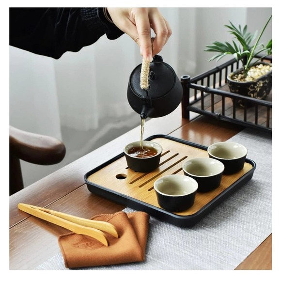 Japanese Tea Set,Kung Fu Tea Set,Tea Set, Complete Tea Set, Portable (Green) - Picture 9 of 11